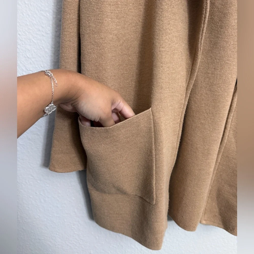 J. Crew Sophie Open-Front Sweater-Blazer in Tan